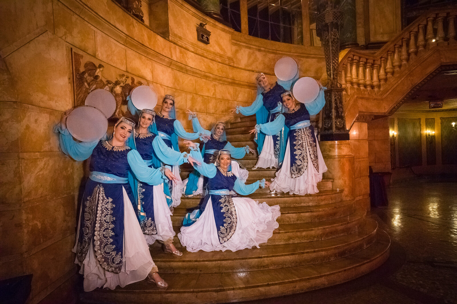 Hathor Iranian Dance Ensemble performing with tambourines