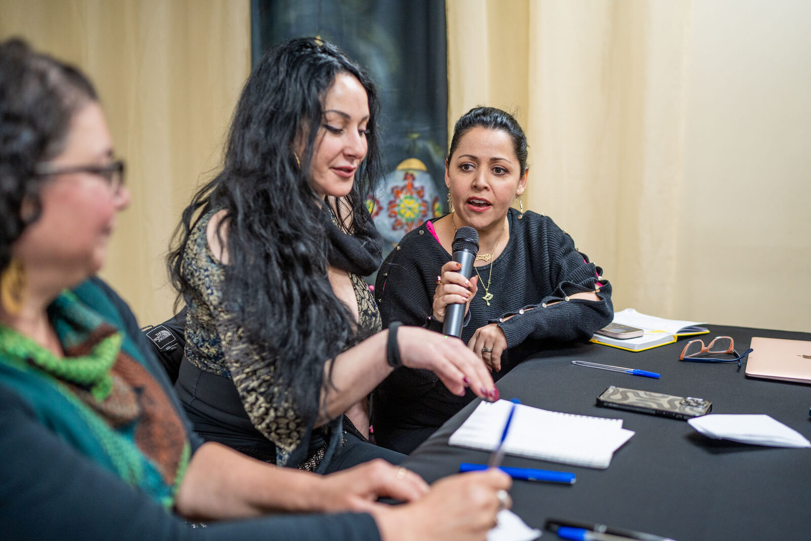 Jrisi speaking on a panel discussion